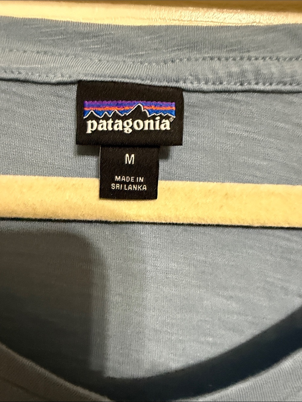 Patagonia Short Sleeve V-Neck Tee in Dusty Blue - Picture 2 of 3